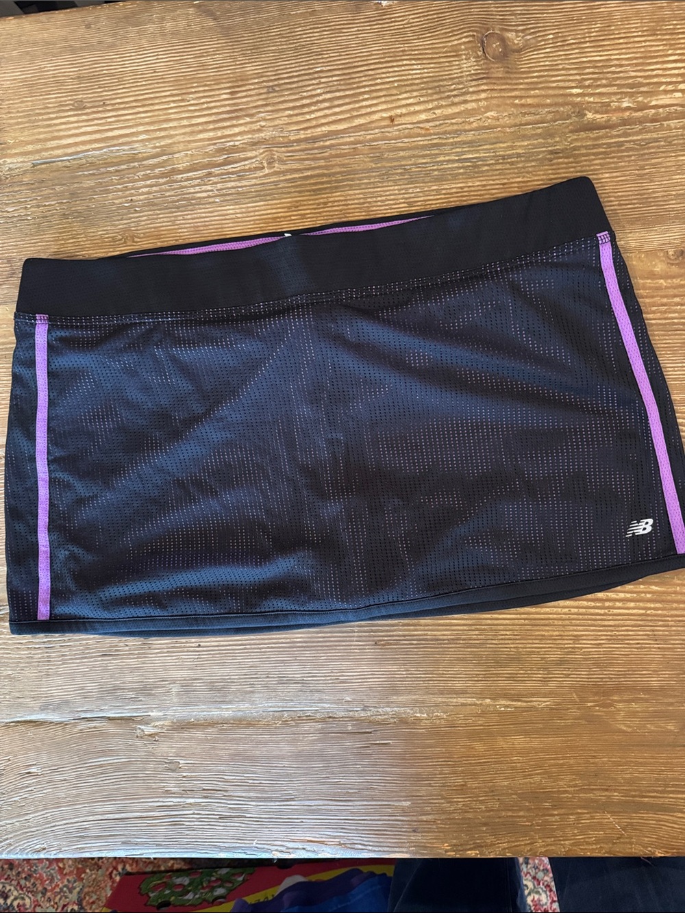 New Balance Black Skort with Purple Side Trim
